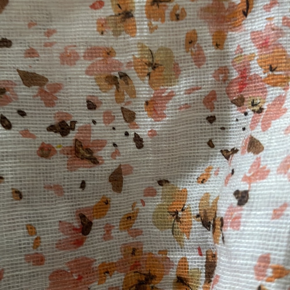 Floral Print Long Sleeve Mini Dress - Peach/White - Picture 6 of 10